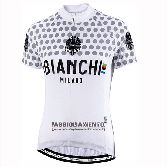 Donne Abbigliamento Bianchi Dot 2019 Manica Corta e Pantaloncino Con Bretelle Bianco - Clicca l'immagine per chiudere